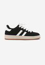 Czarno-Białe Sneakersy z Ozdobnymi Paskami Rilanira