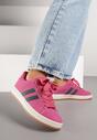Różowe Sneakersy z Ozdobnymi Paskami Rilanira