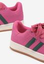 Różowe Sneakersy z Ozdobnymi Paskami Rilanira