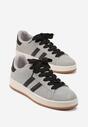 Szaro-Czarne Sneakersy z Ozdobnymi Paskami Rilanira