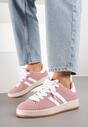 Różowo-Białe Sneakersy z Ozdobnymi Paskami Rilanira
