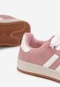 Różowo-Białe Sneakersy z Ozdobnymi Paskami Rilanira