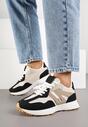 Czarne Sneakersy z Geometrycznym Wzorem Rilestra