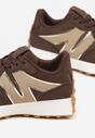 Brązowe Sneakersy z Geometrycznym Wzorem Rilestra