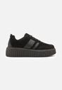 Czarne Sneakersy na Grubej Podeszwie z Tłoczeniem Rilunessa