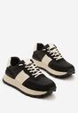 Czarno-Beżowe Sneakersy na Grubej Podeszwie Ellitte