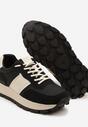 Czarno-Beżowe Sneakersy na Grubej Podeszwie Ellitte