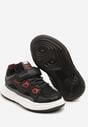 Czarno-Czerwone Buty Sportowe Sneakersy na Rzep ze Skórzaną Wkładką Falinea