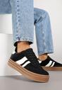 Czarne Sneakersy w Stylu Klasycznych Tenisówek na Grubej Podeszwie Tuluvia