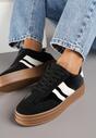 Czarne Sneakersy w Stylu Klasycznych Tenisówek na Grubej Podeszwie Tuluvia