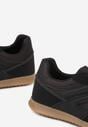 Czarne Sneakersy w Stylu Tenisówek Ozdobione Geometrycznym Wzorem Fesilia