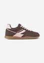 Brązowe Sneakersy w Stylu Tenisówek Ozdobione Geometrycznym Wzorem Fesilia