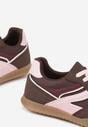 Brązowe Sneakersy w Stylu Tenisówek Ozdobione Geometrycznym Wzorem Fesilia