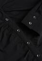 Czarna Koszula z Bawełną Ozdobiona Marszczeniem Anixe