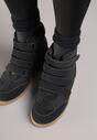 Czarne Sneakersy na Ukrytym Koturnie Farnella