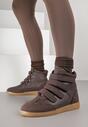 Brązowe Sneakersy na Ukrytym Koturnie Farnella