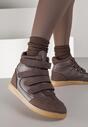 Brązowe Sneakersy na Ukrytym Koturnie Farnella