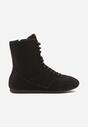 Czarne Sznurowane Sneakersy w Stylu Bokserskim Havanne
