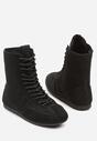 Czarne Sznurowane Sneakersy w Stylu Bokserskim Havanne