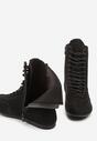 Czarne Sznurowane Sneakersy w Stylu Bokserskim Havanne
