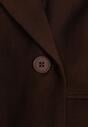 Brązowa Dwurzędowa Marynarka w Stylu Oversize Clazara