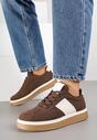 Brązowe Sneakersy w Stylu Tenisówek Larrive