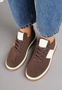 Brązowe Sneakersy w Stylu Tenisówek Larrive