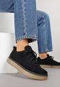 Czarne Sneakersy na Kauczukowej Podeszwie Lurrive