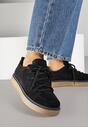 Czarne Sneakersy na Kauczukowej Podeszwie Lurrive