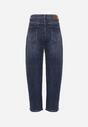 Niebieskie Jeansy Mom Fit High Waist z Bawełny Nelimesa