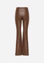 Brązowe Spodnie Dzwony z Imitacji Skóry Vebora