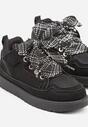 Czarne Sneakersy Śniegowce z Ocieplaną Wyściółką i Szerokimi Sznurówkami Naleia