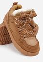 Brązowe Sneakersy Śniegowce z Ocieplaną Wyściółką i Szerokimi Sznurówkami Naleia