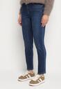 Niebieskie Jeansy z Domieszką Wiskozy o Kroju Skinny z Regularnym Stanem Zenisa