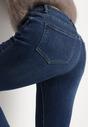 Niebieskie Jeansy z Domieszką Wiskozy o Kroju Skinny z Regularnym Stanem Zenisa