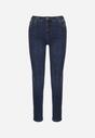 Niebieskie Jeansy z Domieszką Wiskozy o Kroju Skinny z Regularnym Stanem Zenisa