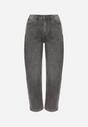 Szare Jeansy Mom Fit z Wysokim Stanem Rallanda