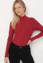 Bordowa Bluzka Golf Typu Longsleeve Altera