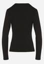 Czarna Bluzka Typu Longsleeve z Okrągłym Dekoltem Unelessa