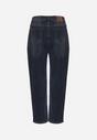 Granatowe Jeansy Mom Fit z Wiskozą i Wysokim Stanem Errelia