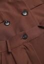 Brązowy Komplet Garniturowy Dwurzędowa Marynarka Oversize i Szerokie Spodnie Tevalda