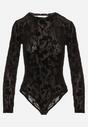 Czarne Body z Wiskozą i Welurowym Wzorem Zozelle
