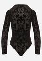 Czarne Body z Wiskozą i Welurowym Wzorem Zozelle