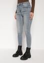 Niebieskie Jeansy Skinny z Bawełną z Regularnym Stanem Tevalka