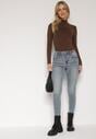 Niebieskie Jeansy Skinny z Bawełną z Regularnym Stanem Tevalka