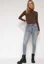 Niebieskie Jeansy Skinny z Bawełną z Regularnym Stanem Tevalka