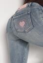 Niebieskie Jeansy Skinny z Bawełną z Regularnym Stanem Tevalka