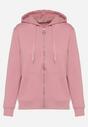 Ciemnoróżowa Bluza z Kapturem Zapinana na Suwak Erekai