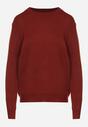 Bordowy Klasyczny Sweter z Wełną Mailira