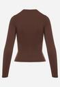 Brązowa Bluzka ana Bluzka Typu Longsleeve Lisfia